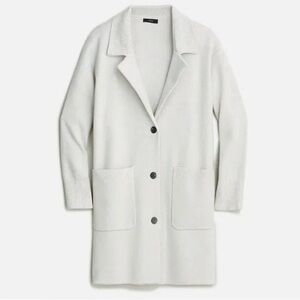 J.Crew Size XS Heather Dove Gray Button Front Mid-Length Collared Sweater Jacket